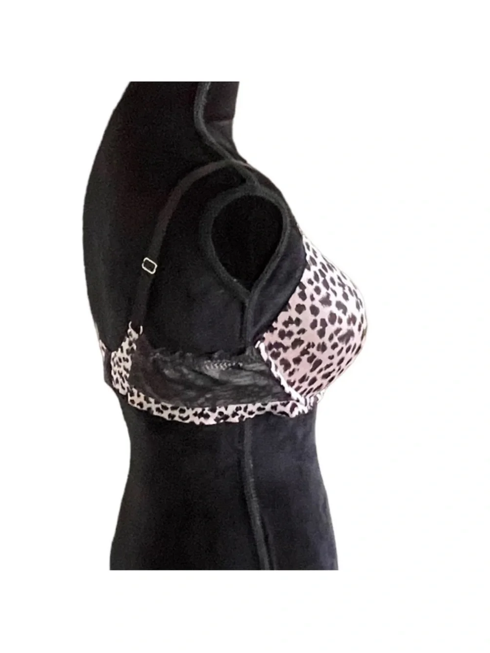 Victoria’s Secret black nude leopard print Demi Uplift underwire lingerie bra36D - Picture 4 of 15